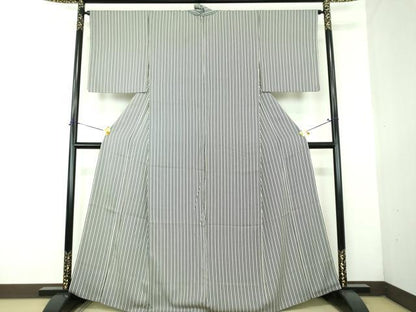 平和屋着物●上質な小紋　変わり間道　正絹　逸品　DABG8523ps