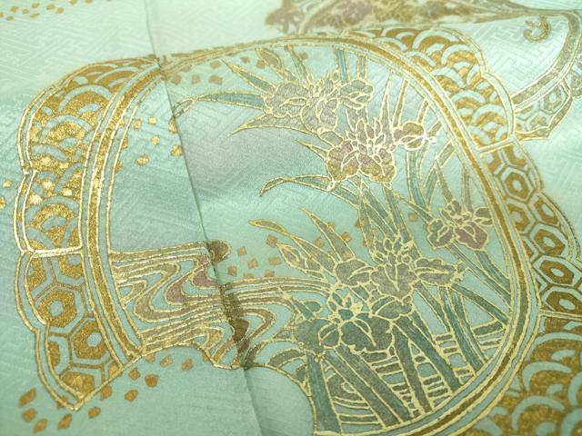平和屋着物●訪問着　葡萄蔦の葉文　吉祥花文　暈し染め　金彩　正絹　逸品　未使用　DABG8529ps