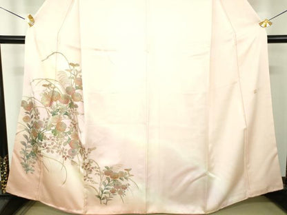 平和屋着物●訪問着　作家物　菊文　暈し染め　金彩　正絹　逸品　DABG8531ps