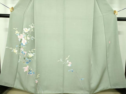 平和屋着物●本加賀友禅作家　南克治　訪問着　枝花文　正絹　逸品　DABG8535ps