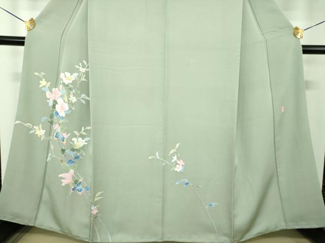 平和屋着物●本加賀友禅作家　南克治　訪問着　枝花文　正絹　逸品　DABG8535ps