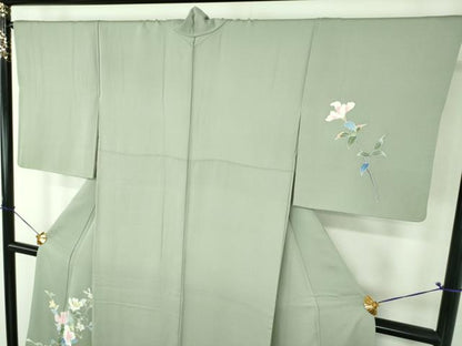 平和屋着物●本加賀友禅作家　南克治　訪問着　枝花文　正絹　逸品　DABG8535ps