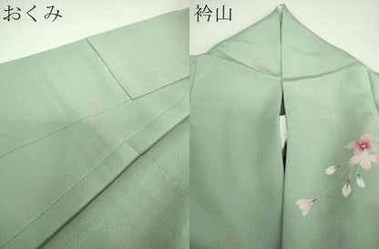 平和屋着物●訪問着　友禅　作家物　枝垂れ花　枝花文　暈し染め　正絹　逸品　DABG8536ps