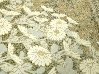 平和屋着物●訪問着　駒刺繍　菊文　たたき染め　金彩　正絹　逸品　DABG8541ps