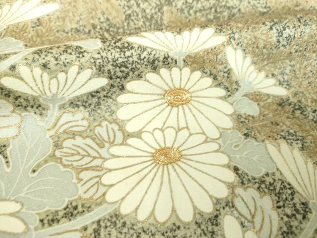 平和屋着物●訪問着　駒刺繍　菊文　たたき染め　金彩　正絹　逸品　DABG8541ps