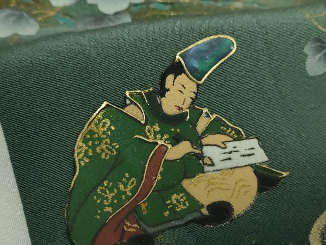 平和屋着物●螺鈿作家　藤本隆士　訪問着　人物風景花文　暈し染め　金彩　正絹　逸品　DABG8551ps