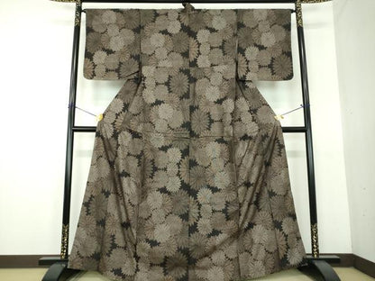 平和屋着物●本場大島紬　9マルキ　菊尽くし　正絹　逸品　DABG8552ps