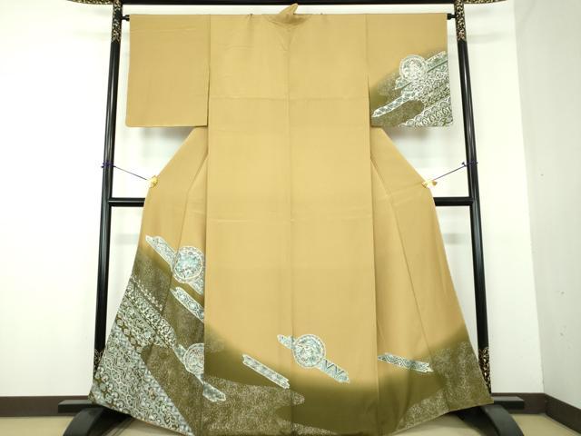 平和屋着物●訪問着　花鳥丸文　暈し染め　金銀彩　正絹　逸品　未使用　DABG8557ps