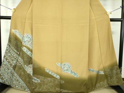 平和屋着物●訪問着　花鳥丸文　暈し染め　金銀彩　正絹　逸品　未使用　DABG8557ps