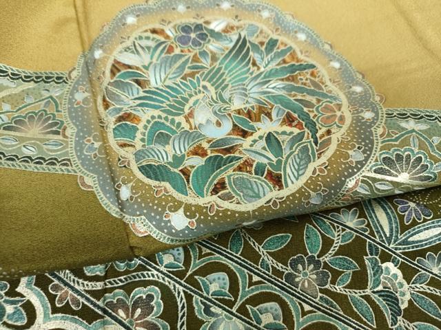 平和屋着物●訪問着　花鳥丸文　暈し染め　金銀彩　正絹　逸品　未使用　DABG8557ps