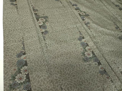 平和屋着物●本場大島紬　9マルキ　菊間道　正絹　逸品　DABG8559ps