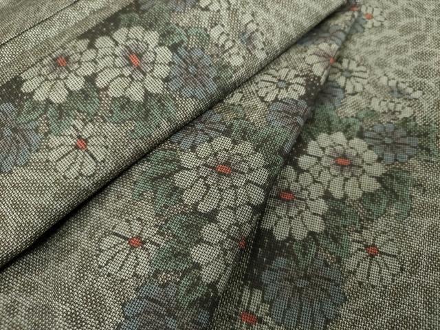 平和屋着物●本場大島紬　9マルキ　菊間道　正絹　逸品　DABG8559ps