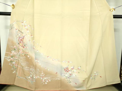 平和屋着物●訪問着　几帳花文　暈し染め　金彩　正絹　逸品　DABG8566ps
