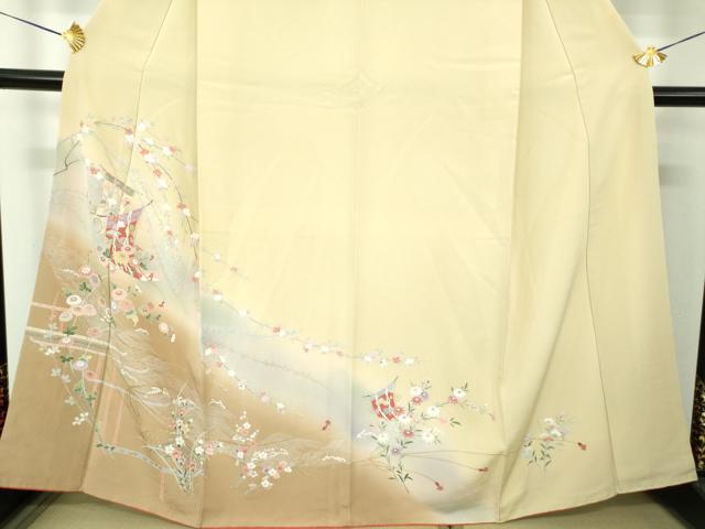 平和屋着物●訪問着　几帳花文　暈し染め　金彩　正絹　逸品　DABG8566ps