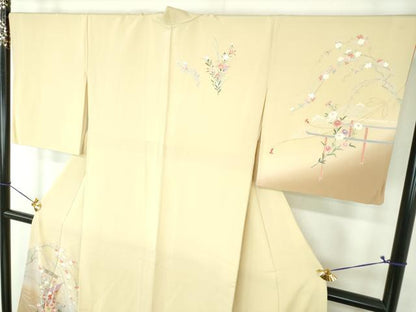 平和屋着物●訪問着　几帳花文　暈し染め　金彩　正絹　逸品　DABG8566ps