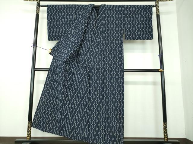 平和屋着物○久留米絣 単衣 網目文 綿 逸品 DABG8572ps
