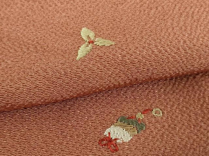 平和屋着物●訪問着　竹屋町刺繍　総刺繍　印籠　煙管　金糸　鬼しぼ縮緬　正絹　逸品　DABG8576ps