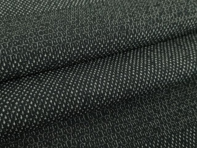 平和屋着物●白鷹お召　130亀甲　横段文　正絹　逸品　DABG8579ps