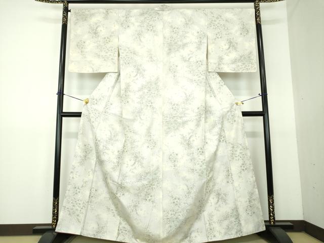 平和屋着物●上質な紬　草花文　正絹　逸品　未使用　DABG8582ps