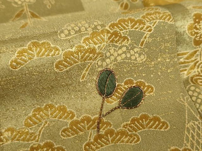 平和屋着物●訪問着　駒刺繍　雪芝風景花文　暈し染め　金彩　正絹　逸品　DABG8583ps