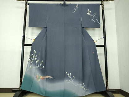 平和屋着物●訪問着　友禅　作家物　木蓮　雉　暈し染め　正絹　逸品　DABG8584ps
