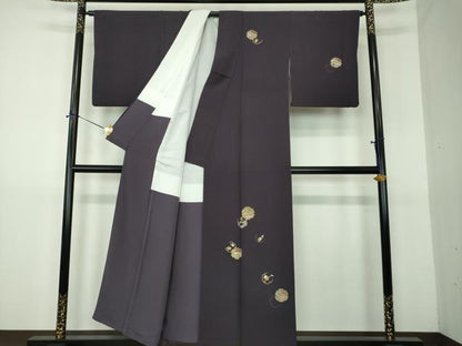 平和屋着物●訪問着　駒刺繍　雪輪宝尽くし花文　金銀彩　正絹　逸品　DABG8587ps