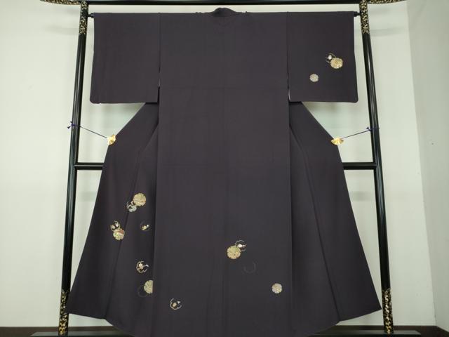 平和屋着物●訪問着　駒刺繍　雪輪宝尽くし花文　金銀彩　正絹　逸品　DABG8587ps