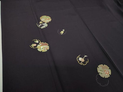平和屋着物●訪問着　駒刺繍　雪輪宝尽くし花文　金銀彩　正絹　逸品　DABG8587ps