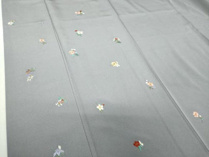 平和屋着物●訪問着　総刺繍　草花文　金糸　正絹　逸品　DABG8588ps