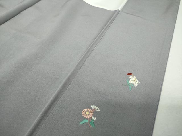 平和屋着物●訪問着　総刺繍　草花文　金糸　正絹　逸品　DABG8588ps