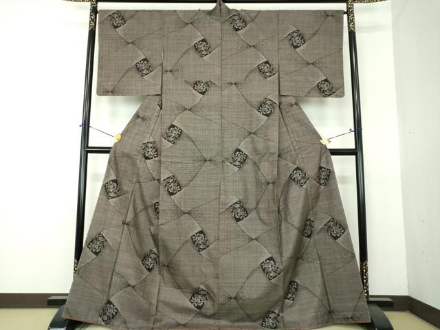 平和屋着物●本場大島紬　7マルキ　草花文　正絹　逸品　未使用　DABG8589ps