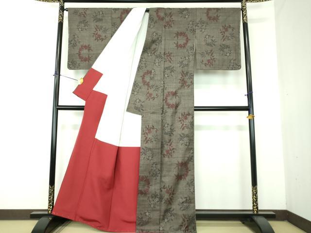平和屋着物●本場大島紬　9マルキ　花丸文　正絹　逸品　未使用　DABG8590ps