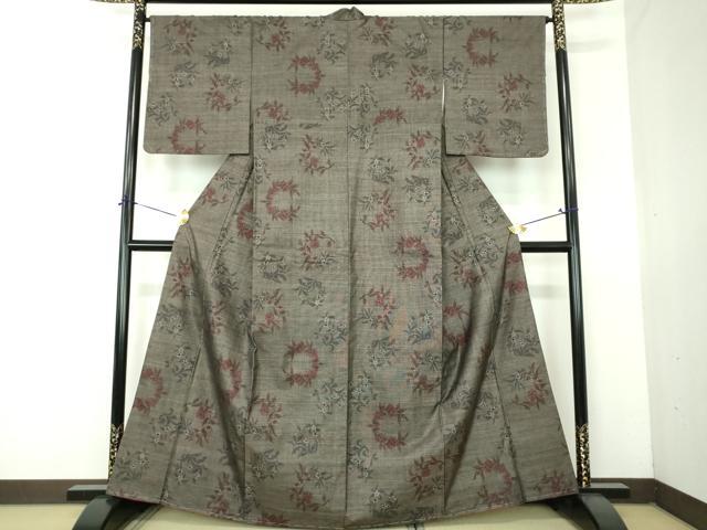 平和屋着物●本場大島紬　9マルキ　花丸文　正絹　逸品　未使用　DABG8590ps