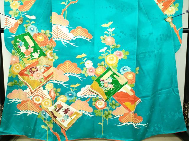 平和屋着物●豪華振袖　駒刺繍　冊子吉祥花文　金彩　正絹　逸品　DABG8597ps