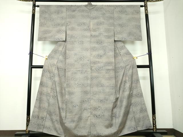 平和屋着物●上質な紬　草花文　正絹　逸品　未使用　DABG8605ps
