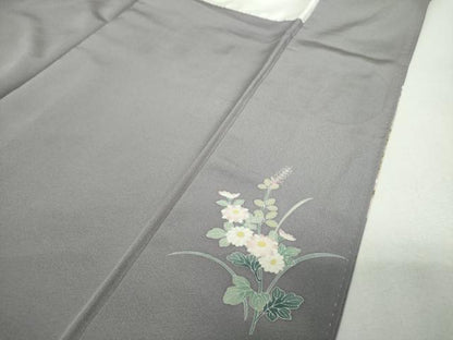 平和屋着物●色留訪問着　作家物　駒刺繍　吉祥飛鶴花文　金彩　正絹　逸品　DABG8609ps