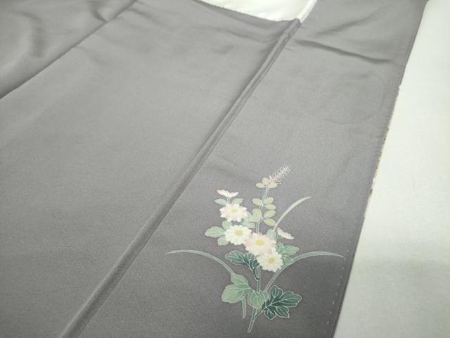 平和屋着物●色留訪問着　作家物　駒刺繍　吉祥飛鶴花文　金彩　正絹　逸品　DABG8609ps