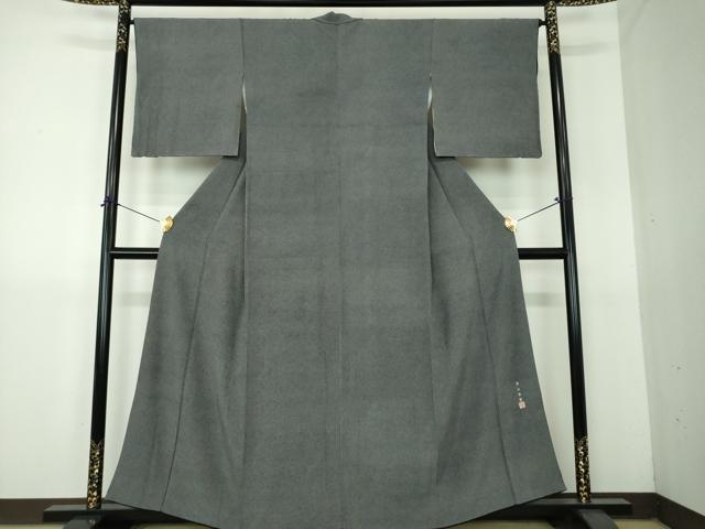 平和屋着物●寺山存男　江戸小紋　鮫小紋柄　黒地　正絹　逸品　DABG8610ps