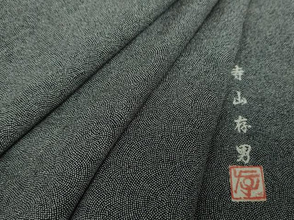 平和屋着物●寺山存男　江戸小紋　鮫小紋柄　黒地　正絹　逸品　DABG8610ps