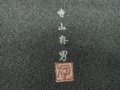 平和屋着物●寺山存男　江戸小紋　鮫小紋柄　黒地　正絹　逸品　DABG8610ps