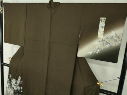 平和屋着物●訪問着　短冊花文　暈し染め　金銀彩　正絹　逸品　DABG8618ps