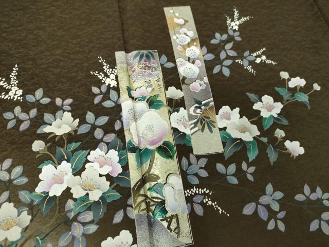 平和屋着物●訪問着　短冊花文　暈し染め　金銀彩　正絹　逸品　DABG8618ps