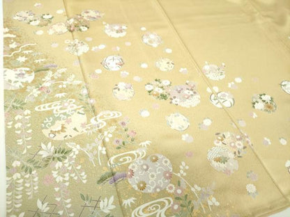 平和屋着物●訪問着　流水宝尽くし花文　暈し染め　金彩　正絹　逸品　DABG8619ps