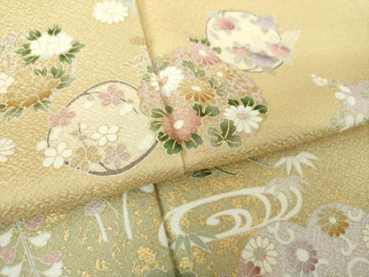平和屋着物●訪問着　流水宝尽くし花文　暈し染め　金彩　正絹　逸品　DABG8619ps