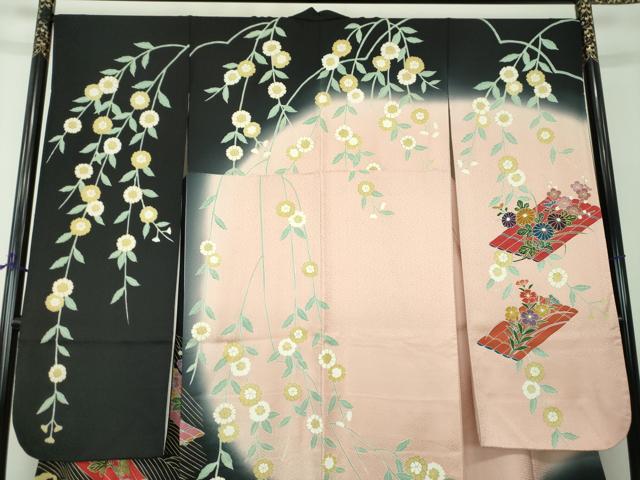 平和屋着物●豪華振袖　吉祥花舟　暈し染め　金彩　正絹　逸品　DABG8620ps