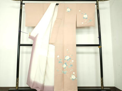 平和屋着物●訪問着　友禅　作家物　枝花文　正絹　逸品　DABG8624ps