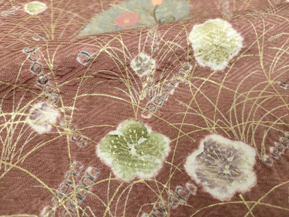 平和屋着物●訪問着　刺繍　絞り　地紙花文　金彩　正絹　逸品　DABG8627ps