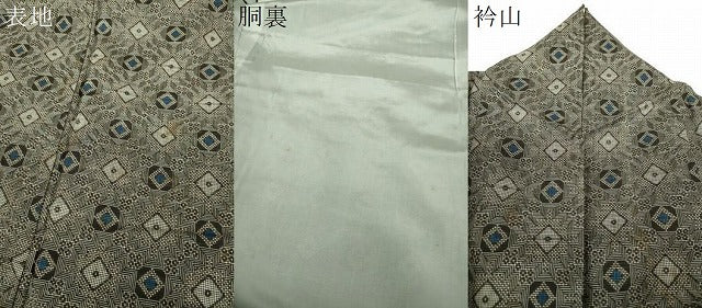 平和屋着物●龍郷絣　本場大島紬　花菱文　正絹　逸品　DABG8630ps