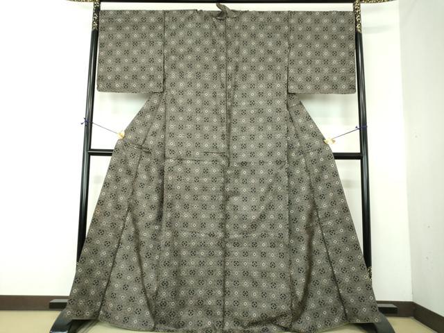 平和屋着物●龍郷絣　本場大島紬　花菱文　正絹　逸品　DABG8630ps