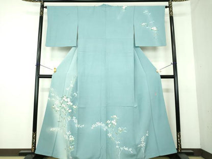 平和屋着物●訪問着　友禅　作家物　枝花文　暈し染め　正絹　逸品　DABG8635ps